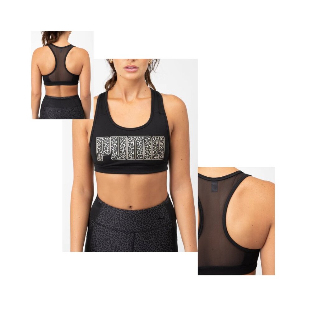 Black and Golden XL Puma Women’s 4Keeps Bra
